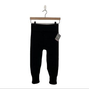 NUX Women's Leggings Large Black High Rise Cropped Yoga Pants Running USA NEW